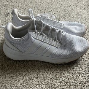 adidas Men’s White Athletic Cloudfoam Slip-On Sneakers